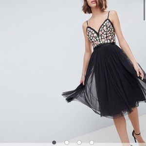 Needle & Thread Embroidered Cami Midi Dress